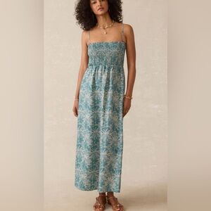 FAHERTY Sunrise Smocked Maxi Dress in Maui Tropics Small